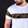 White camo panel tee