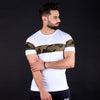 White camo panel tee